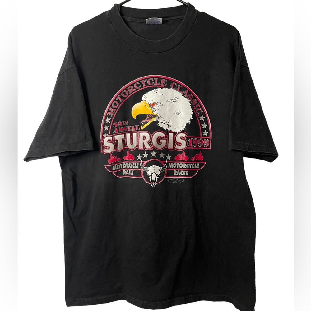 Sturgis Eagle 1999 Vintage Biker Graphic T-Shirt Motorcycle Rally XL Hanes Beefy